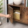 Industrial 5-Tier Bookcase with Double Door Cabinet Image 4
