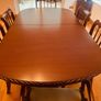 Mahogany dining table, chairs and display units Image 9