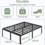 High Double Bed Frame 4ft6 with Rounded Corner Legs Image 9