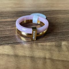 Ceramic stainless steel ring size 8,9