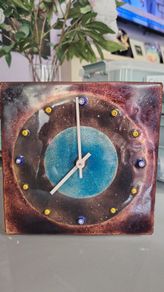 Copper enamelled clock