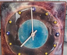 Copper enamelled clock
