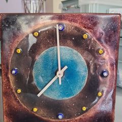 Copper enamelled clock
