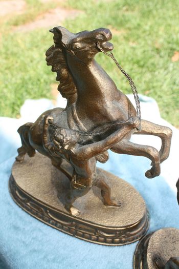 A Pair Of Antique  Marly Horses 7" X 8,4"
