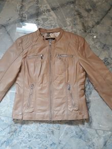 Beige Leather Jacket