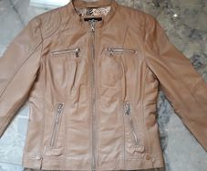 Beige Leather Jacket