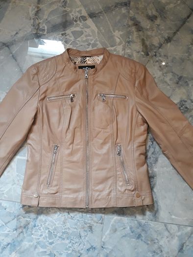 Beige Leather Jacket