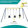Kids Outdoor Swing Set with 2 Seats & Glider, A-Frame Swingset for Children Ages 3-10, Supports 440lbs - Ideal Playground Sets for Backyards & Gardens | Ideal centerpiece for weekend family gatherings and holiday celebrations in the courtyard Image 2