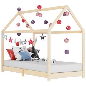 Kids Bed Frame Solid Pine Wood 70x140 cm