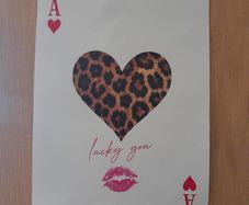 Ace of Hearts leopard print poster - Lucky You