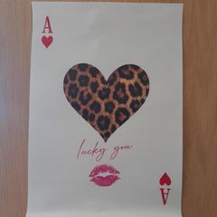 Ace of Hearts leopard print poster - Lucky You