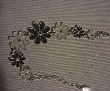 beautiful silver and enamel flowers Pilgrim bracelet .Without tags but as new  never worn.