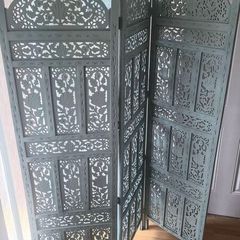 Carved wooden room divider