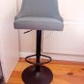 Grey velvet hight adjustment stool Image 2