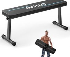 Weight Bench, Foldable Workout Bench for Home Gym with 660 LBS Weight Capacity, Flat Bench Press for Full Body Workout, Black