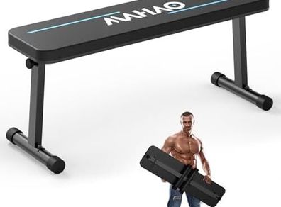 Weight Bench, Foldable Workout Bench for Home Gym with 660 LBS Weight Capacity, Flat Bench Press for Full Body Workout, Black