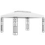 Gazebo with Double Roof and String Lights 3x4 m White Image 2