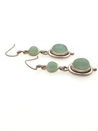 Vintage 925 Sterling Silver & Amazonite Earrings