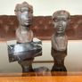 Pair of Vintage Mid Century African Art Hardwood Bust Carvings Image 3