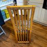 Solid oak dining table & 6 reupholstered dining chairs Image 7