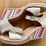 Ugg Atasha striped wedge cream leather sandals uk7.5 Image 9