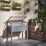 2-IN-1 Raised Garden Bed with Cold Frame Greenhouse, Elevated Garden Box with Openable Top for Flowers, Vegetables, Plants, Grey Image 2