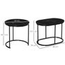Marble-Effect Nest of Tables - Black/White Image 3