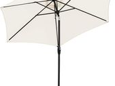 2.7m Cream Garden Parasol Umbrella Durable Aluminum Parasol, Outdoor Sun Parasol with Crank & Tilt Function, for Patio/Beach/Pool, Sunscreen UV50 Pole Width 38 mm
