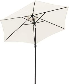 2.7m Cream Garden Parasol Umbrella Durable Aluminum Parasol, Outdoor Sun Parasol with Crank & Tilt Function, for Patio/Beach/Pool, Sunscreen UV50 Pole Width 38 mm