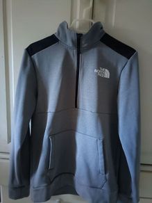 Grey North face half zip top