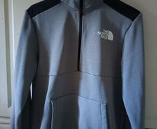 Grey North face half zip top