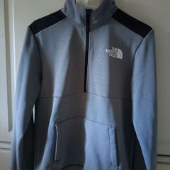 Grey North face half zip top