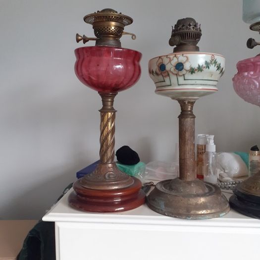 nice antique oil lamps