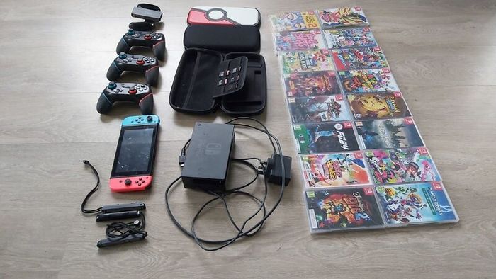 Nintendo Switch game console with 16 games & acces