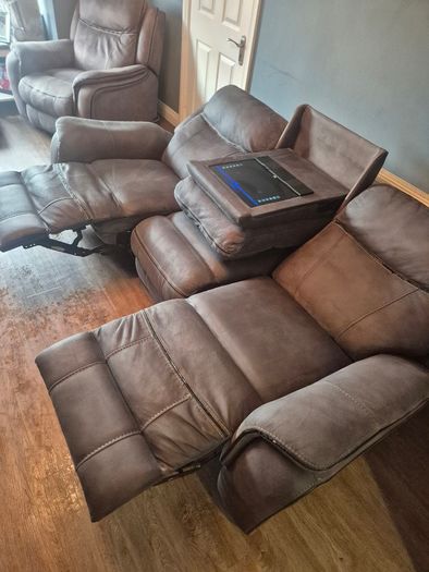 3 seater and sofa and single recliner