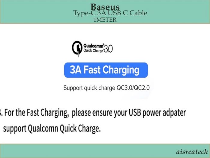 Baseus 3A Type-C USB-C cable Nylon Braided charging cable For Samsung Huawei
