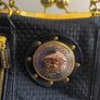 Vintage Gianni Versace Medusa Black Leather Handbag Image 2