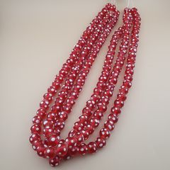 Vintage Red Dotted Glass African Style beads Strands 22 inches 13 -14mm Beads
