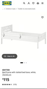 IKEA toddler's Bed  Critter + 3x fitted sheets + mattress