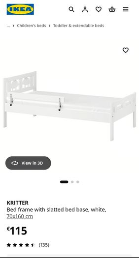 IKEA toddler's Bed  Critter + 3x fitted sheets + mattress