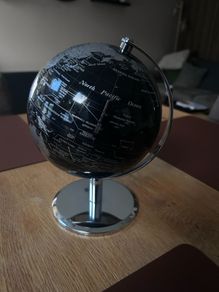 Globe on spinning axis