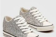 Sparkly Sneakers with Hidden Wedge size 6