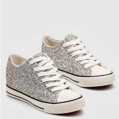 Sparkly Sneakers with Hidden Wedge size 6