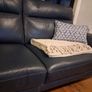 Indigo Navy 3 Seater Leather Sofa Image 3