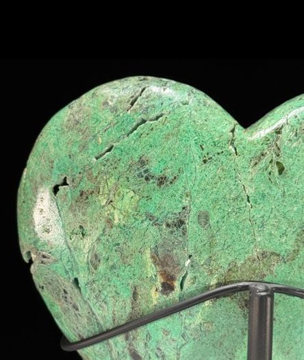 Natural Green Smithsonite Heart Shaped Stone - Mineral