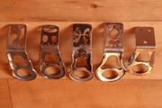 5x Vintage Bicycle Lamp Brackets