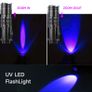 UV LED Flashlight Mini LED Torch 395nm blacklight Wavelength Violet Light Zoomable Pet Urine Feminine hygiene Detector Image 2