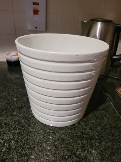 Medium Ceramic white flower pot from ikea  20 cm high
