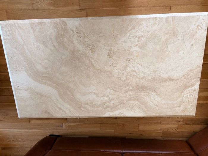 Cream stone rectangular coffee table