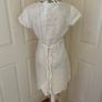 Vintage St -Martins White Linen and Crochet Sleeveless Tunic -Size S Image 4